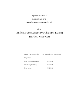Đề tài Chiến lược Marketing của KFC tại thị trường Việt Nam