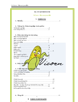 Đề tài Dự án kinh doanh ViCorn - Flavour your life