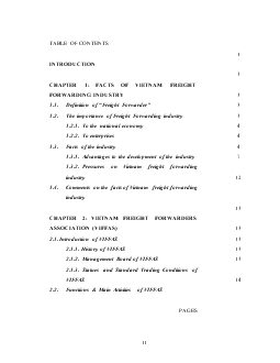 Đề tài Facts of Vietnam Freight forwarding industry and the role of Vietnam Freight Forwarders Association (VIFFAS) to the industry in international economic integration process