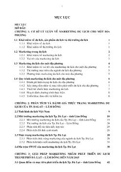 Đề tài Giải pháp Marketing nhằm phát triển du lịch Thành phố Đà Lạt - Lâm Đồng đến năm 2015