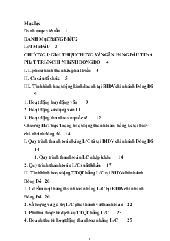 Đề tài Hoạt động thanh toán bằng tín dụng chứng từ tại ngân hàng đầu tư và phát triển ( BIDV) chi nhánh Đông Đô
