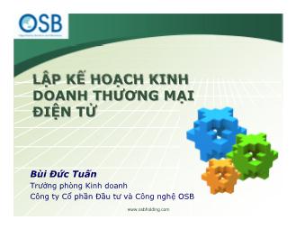 Đề tài Lập kế hoạch kinh doanh thương mại điện tử