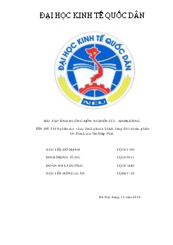 Đề tài Nghiên cứu về sự đánh giá của khách hàng đối với sản phẩm Dr.Thanh của Tân Hiệp Phát