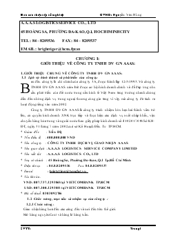 Đề tài Nghiệp vụ giao nhận hàng hóa xuất nhập khẩu tại công ty TNHH dịch vụ giao nhận AAAS