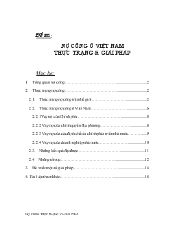 Đề tài Nợ công ở Việt Nam - Thực trạng và giải pháp