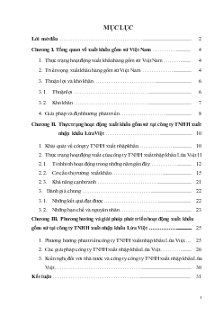 Đề tài Phát triển hoạt động xuất khẩu gốm sứ tại Công ty TNHH xuất nhập khẩu Lửa Việt