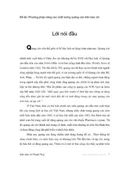 Đề tài Phương pháp nâng cao chất lượng quảng cáo trên báo chí