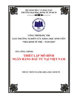 Đề tài Thiết lập mô hình ngân hàng đầu tư tại Việt Nam