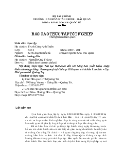 Đề tài Thủ tục Hải quan đối với hàng hóa xuất khẩu, nhập khẩu theo hợp đồng thương mại tại Chi cục Hải quan cửa khẩu Lao Bảo - Cục Hải quan tỉnh Quảng Trị