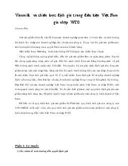 Đề tài VinaMilk và chiến lược định giá trong điều kiện Việt Nam gia nhập WTO