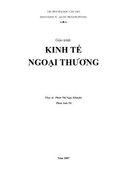 Giáo trình Kinh tế ngoại thương - Đại học Cần Thơ
