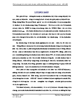 Khóa luận Khả năng, lợi ích và lộ trình của việc ra đời một đồng tiền chung cho các nước Asean