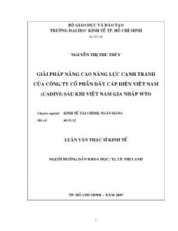Luận văn Giải pháp nâng cao năng lực cạnh tranh của công ty cổ phần dây cáp điện Việt Nam sau khi Việt Nam gia nhập WTO