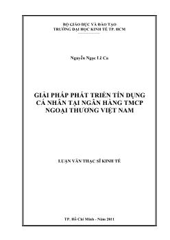 Luận văn Giải pháp phát triển tín dụng cá nhân tại ngân hàng thương mại cổ phần ngoại thương Việt Nam