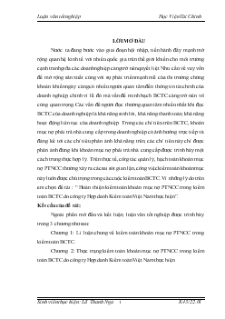Luận văn Hoàn thiện kiểm toán khoản mục nợ phải trả nhà cung cấp trong kiểm toán báo cáo tài chính do công ty Hợp danh Kiểm toán Việt Nam thực hiện