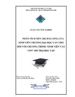 Luận văn Phân tích mức độ hài lòng của sinh viên trường Đại học Cần Thơ đối với chương trình 