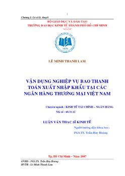 Luận văn Vận dụng nghiệp vụ bao thanh toán xuất nhập khẩu tại các ngân hàng thương mại Việt Nam