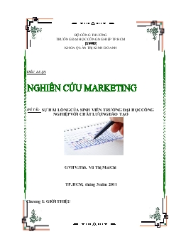 Tiểu luận Sự hài lòng của sinh viên trường Đại học công nghiệp với chất lượng đào tạo