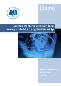 Chuyên đề Cải cách tài chính Việt Nam theo hướng tư do hóa trong thời hội nhập