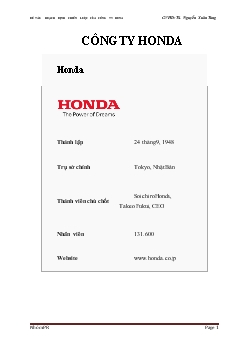 Đề tài Hoạch định chiến lược của công ty Honda Việt Nam