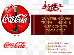 Đề tài Quá trình quản trị thương hiệu của công ty Cocacola