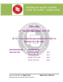 Tiểu luận Thực trạng và định hướng phát triển thị trường OTC Việt Nam