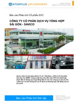 Báo cáo Phân tích cổ phiếu SVC - Công ty cổ phần dịch vụ tổng hợp Sài Gòn - Savico