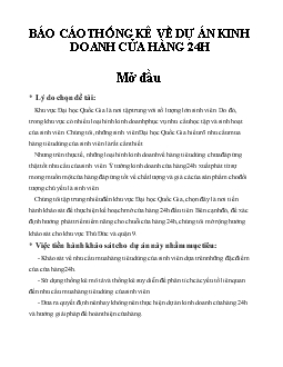 Báo cáo Thống kê về dự án kinh doanh cửa hàng 24h