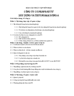 Báo cáo Thực tập tại Công ty cổ phần đầu tư xây dựng và thương mại Đông Á