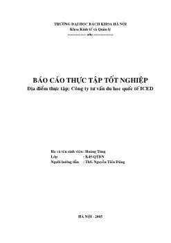 Báo cáo thực tập tại Công ty tư vấn du học quốc tế ICED