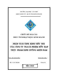 Chuyên đề Phân tích tình hình tiêu thụ của công ty trách nhiệm hữu hạn thực phẩm dinh dưỡng miền nam