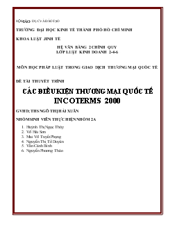 Đề tài Các điều kiện thương mại quốc tế Incoterms 2000