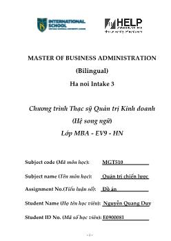 Đồ án Phân tích, đánh giá chiến lược kinh doanh của tổng công ty xây dựng Trường Sơn