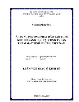 Luận văn Áp dụng phương pháp đào tạo theo khe hở năng lực tại công ty sản phẩm máy tính FUJITSU Việt Nam