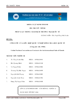 Tiểu luận Công ước của liên hiệp quốc về hợp đồng mua bán quốc tế (Công ước viên 1980)