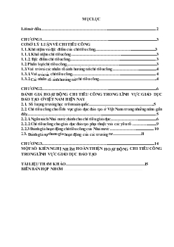 Tiểu luận Đánh giá hoạt động chi tiêu công trong lĩnh vực giáo dục đào tạo ở Việt Nam hiện nay