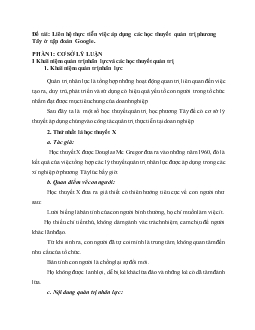 Tiểu luận Liên hệ thực tiễn việc áp dụng các học thuyết quản trị phương tây của Google