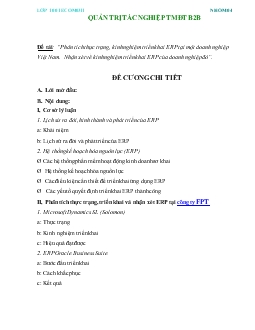 Tiểu luận Phân tích thực trạng, triển khai và nhận xét ERP tại công ty FPT