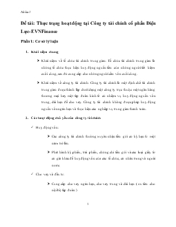 Tiểu luận Thực trạng hoạt động tại Công ty tài chính cổ phần Điện Lực- EVNFinance