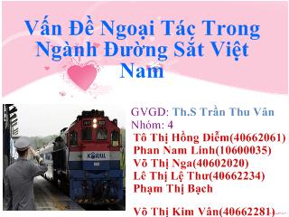 Tiểu luận Vấn đề ngoại tác trong ngành đường sắt Việt Nam