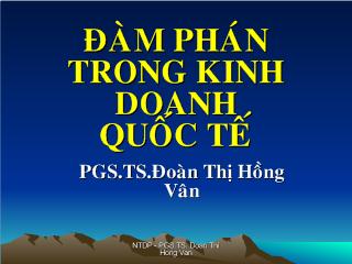 Bài giảng Đàm phán trong kinh doanh quốc tế