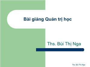 Bài giảng Quản trị học