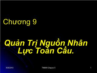 Bài giảng Quản trị nguồn nhân lực toàn cầu