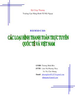 Báo cáo Các loại hình thanh toán trực tuyến quốc tế và Việt Nam