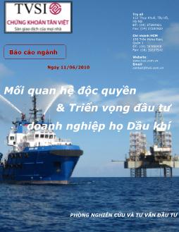 Báo cáo Mối quan hệ độc quyền và triển vọng đầu tư doanh nghiệp họ Dầu khí
