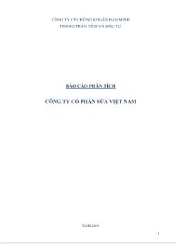 Báo cáo Phân tích - Công ty cổ phần sữa Việt Nam