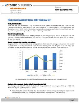 Báo cáo Phân tích ngành dược -Tổng quan ngành dược 2010 và triển vọng năm 2011