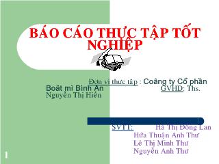 Báo cáo thực tập tại Công ty Cổ phần Bột mì Bình An