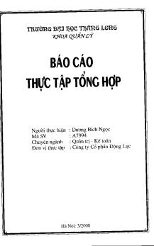 Báo cáo Thực tập tại Công ty cổ phần Động Lực