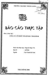 Báo cáo Thực tập tại Công ty cổ phần VINAFOOD 1 Thái Bình